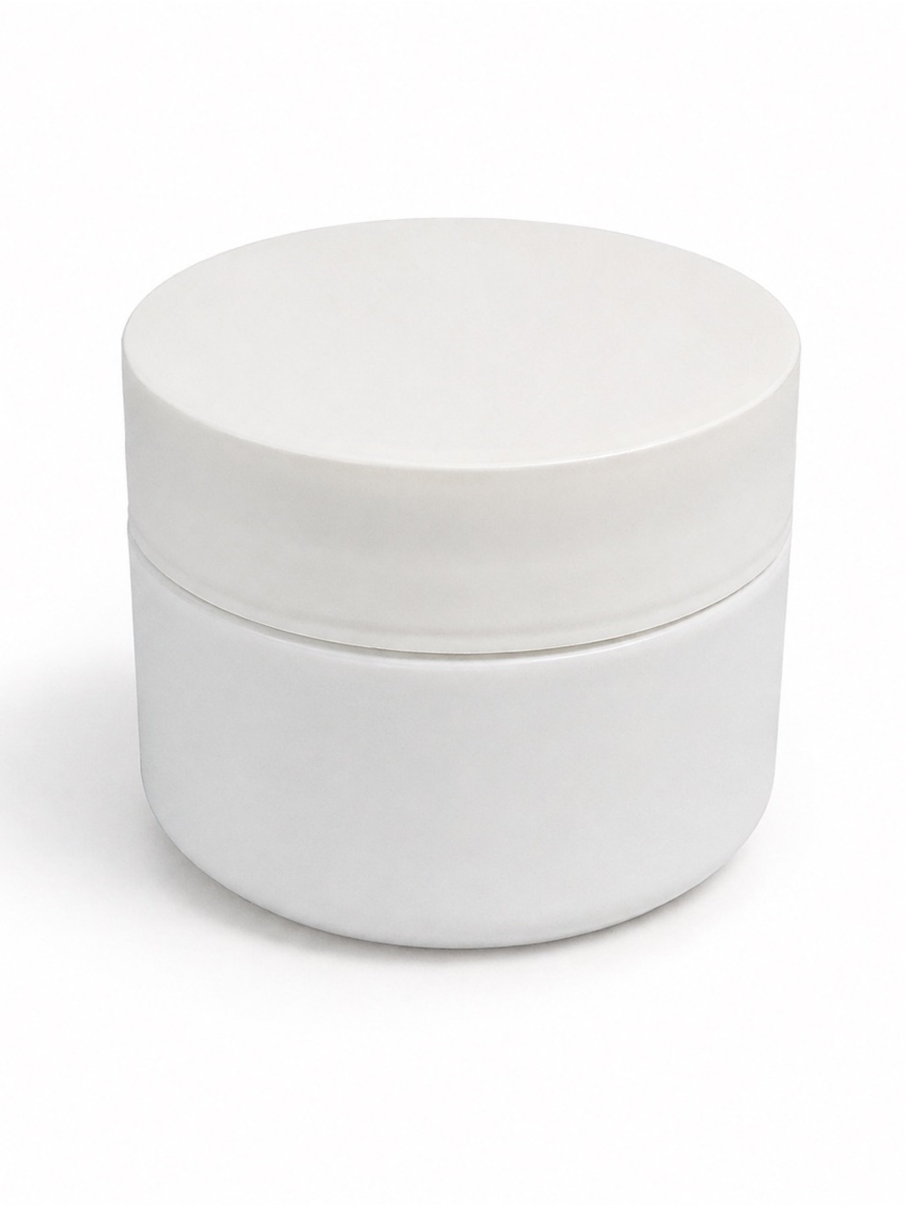 Empty White Frosted Glass Cosmetic Jar with Screw Lid – Cleaned Reusable